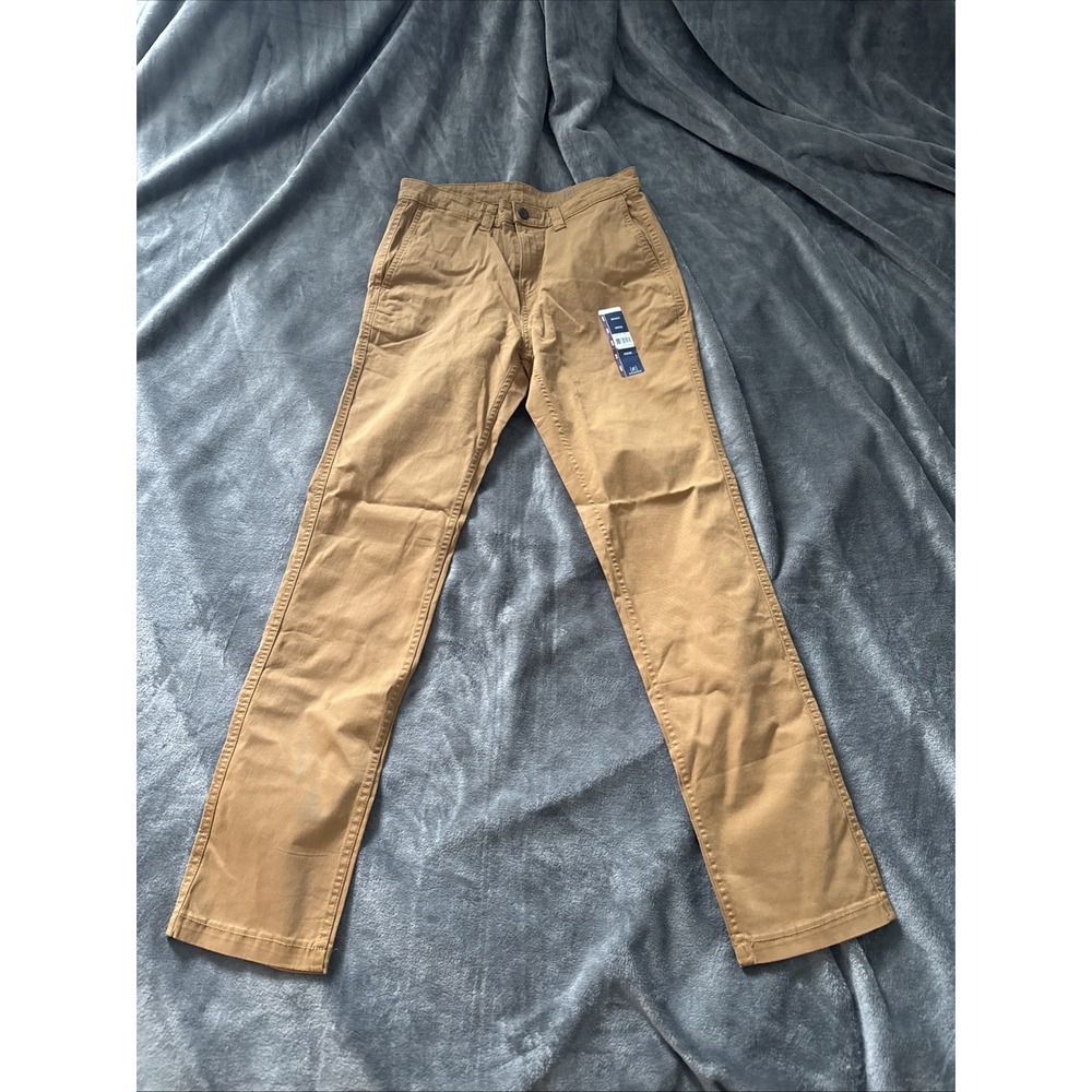 NEW! George Men's Premium 5 Pocket Chino Pants (30x32) Brown Cotton Stretch